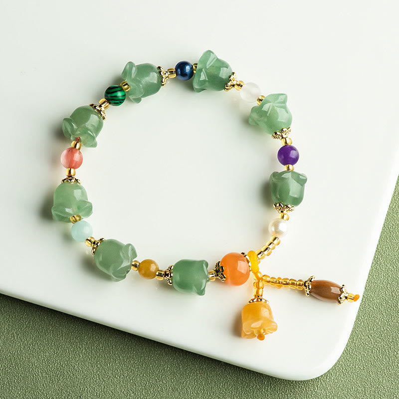 Nimara Ritual Green Aventurine Magnolia Flower Luck Bracelet