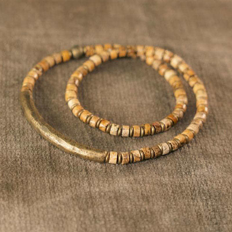 Nimara Ritual Sodalite Picture Jasper Green Point Stone Harmony Wisdom Bracelet
