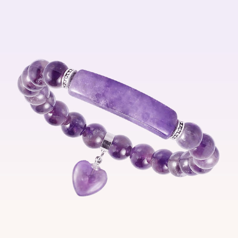 Nimara Ritual Natural Quartz Love Heart Healing Beads Bracelet