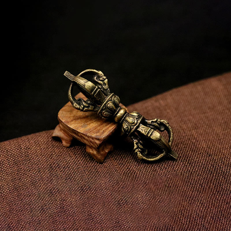 Nimara Ritual Handmade Nepal Five Prong Three Prong Vajra Dorje Strength Copper Decoration