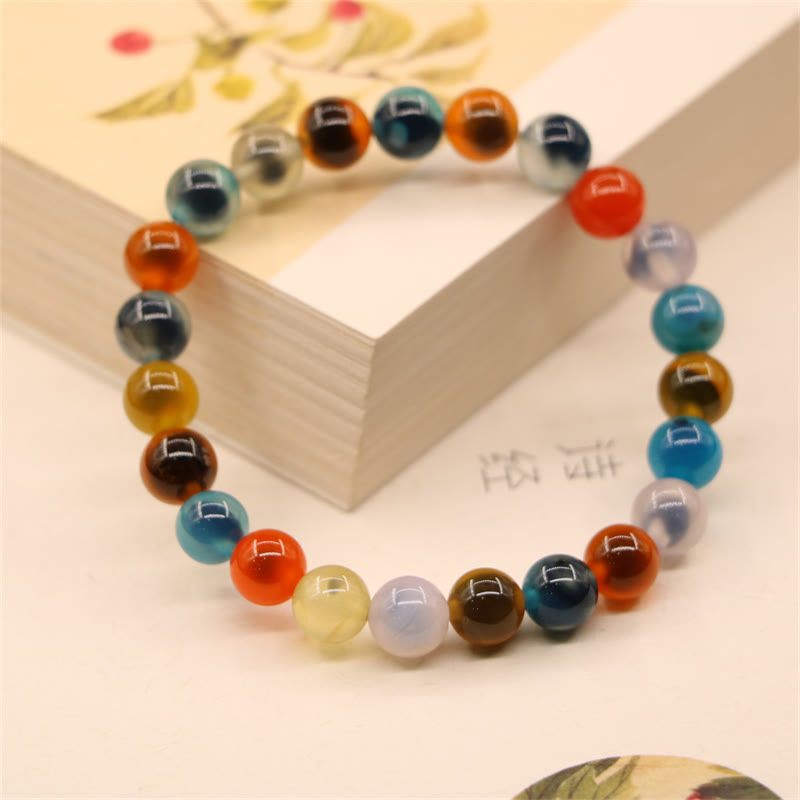 Nimara Ritual Colorful Candy Agate Healing Strength Bead Bracelet