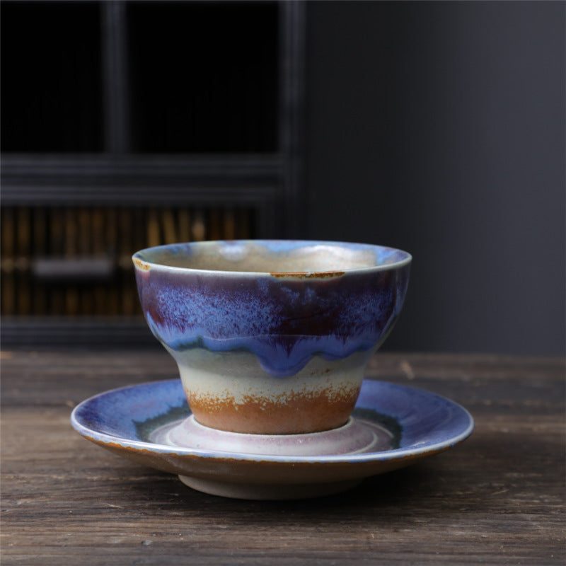 Nimara Ritual Planet Design Ceramic Coffee Mug Rough Pottery Tea Coffee Cup With Saucer