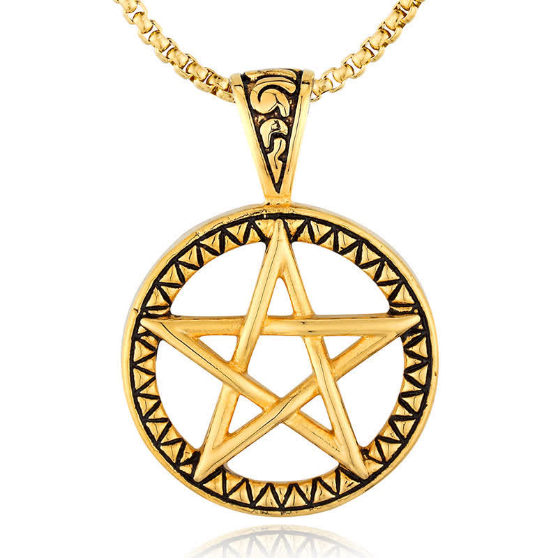 Nimara Ritual Pentagram Titanium Steel Balance Necklace Pendant