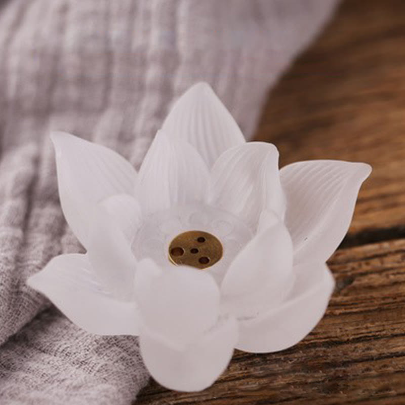 Nimara Ritual Mini Lotus Liuli Crystal Healing Meditation Stick Incense Burner