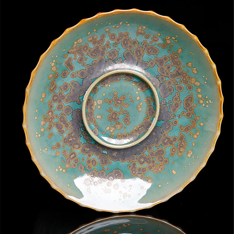 Nimara Ritual Retro Glaze Kiln Change Ceramic Gaiwan Sancai Teacup Kung Fu Tea Cup And Saucer With Lid