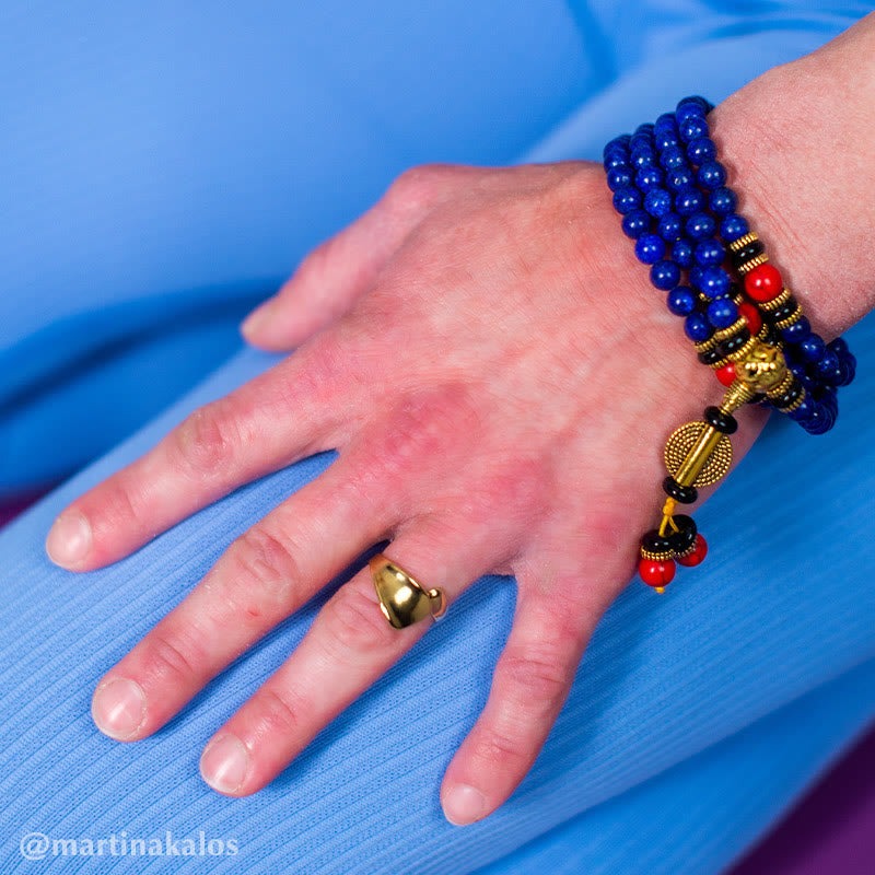 Nimara Ritual Tibetan Mala Lapis Lazuli Lazurite Positive Bracelet