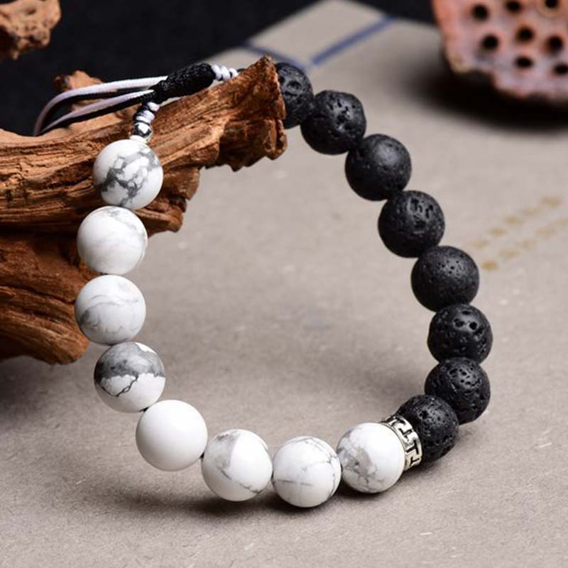 Nimara Ritual Yin Yang Lava Stone Protection Bracelet