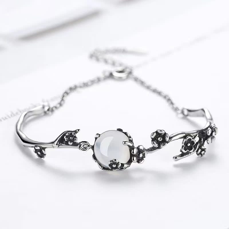 Nimara Ritual "Sending Grace and Harmony"Plum Blossom Chalcedony Bracelet Includes Gift Message Card