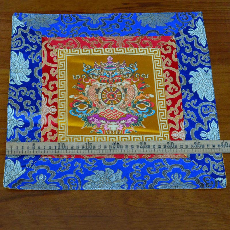 Nimara Ritual Prayer Altar Mat Meditation Strength Endless Knot Vajra Man-Bcu Kalachakra Auspicious Symbols