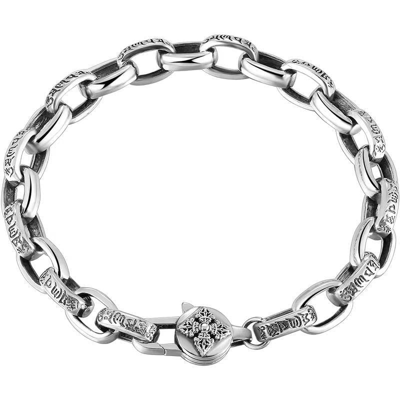 Nimara Ritual Om Mani Padme Hum Double Dorje Copper Engraved Wisdom Bracelet