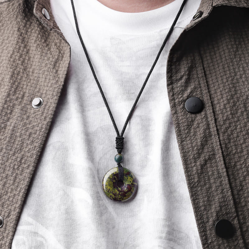 Nimara Ritual Lucky Coin Pendant Healing Crystal Gemstone Necklace