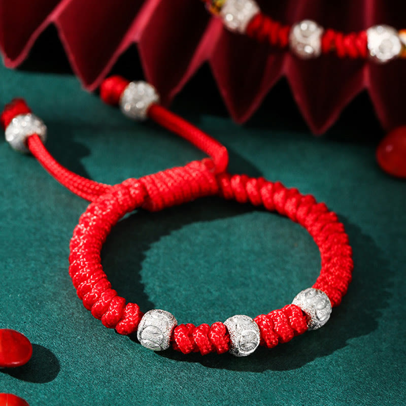 Nimara Ritual 925 Sterling Silver King Kong Knot Multicolored Red String Strength Handmade Braided Kids Child Bracelet