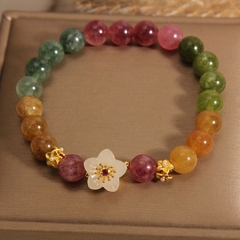 Nimara Ritual Colorful Tourmaline Jade Flowers Love Bracelet