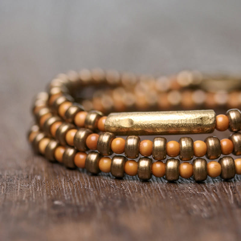 Nimara Ritual Retro Olive Pit Copper Wealth Bracelet