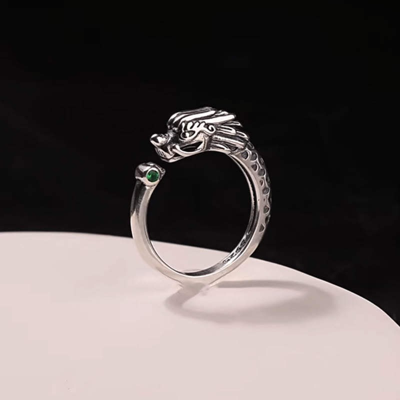 Nimara Ritual Vintage Dragon Design Success Strength Adjustable Ring