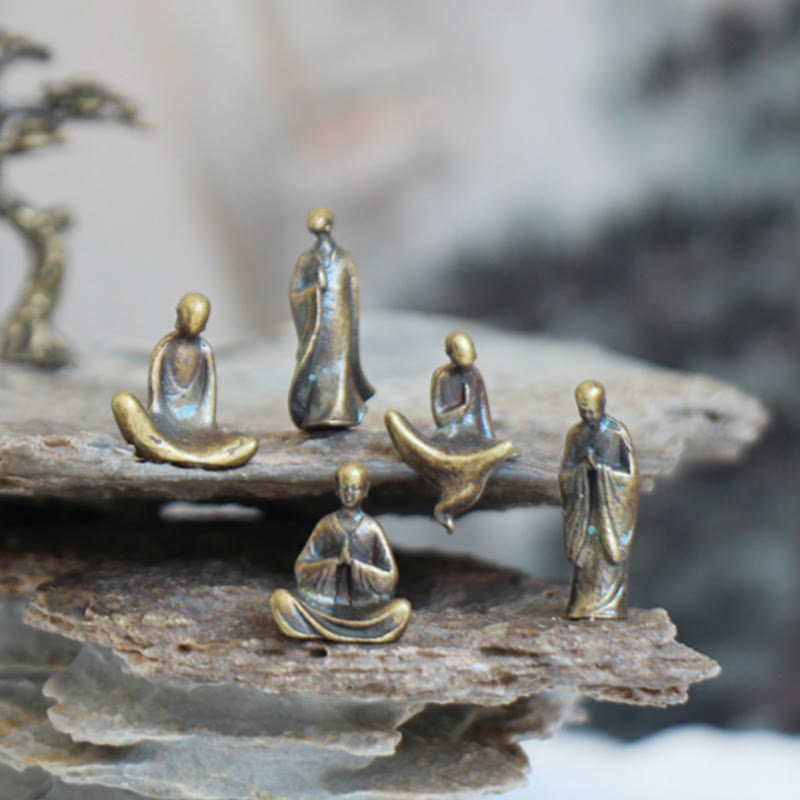 Nimara Ritual Mini Meditation Buddha Metal Monk Serenity Home Decoration