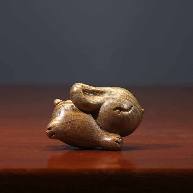 Nimara Ritual Green Sandalwood Small Mini Cute Rabbit Bunny Peace Decorations
