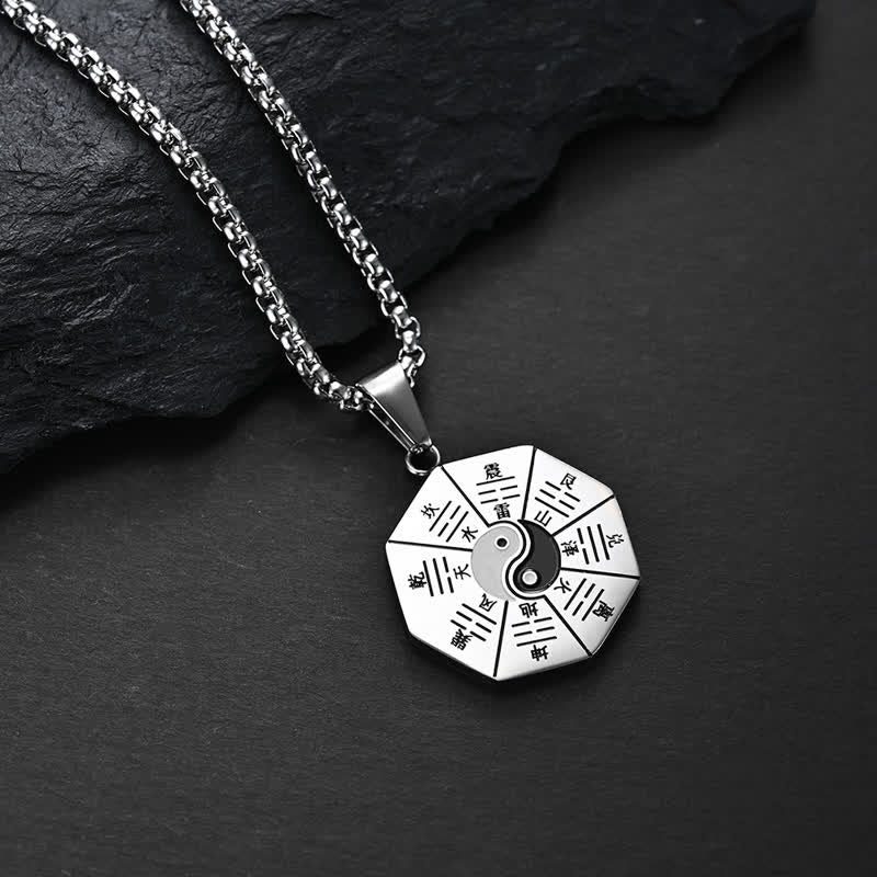 Nimara Ritual Bagua Yin Yang Titanium Steel Balance Necklace Pendant