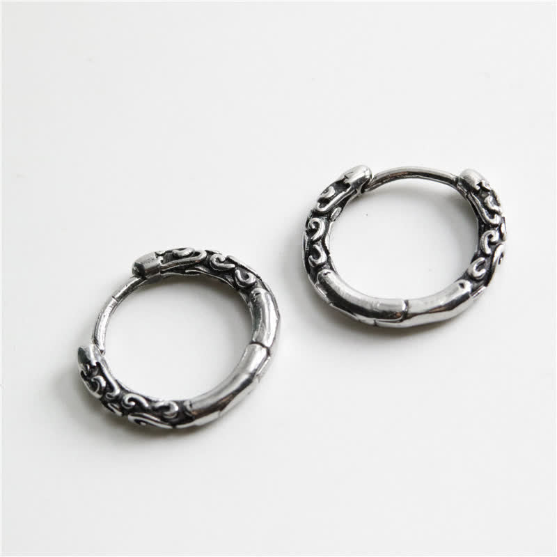 Nimara Ritual Viking Celtic Hoop Titanium Steel Balance Earrings
