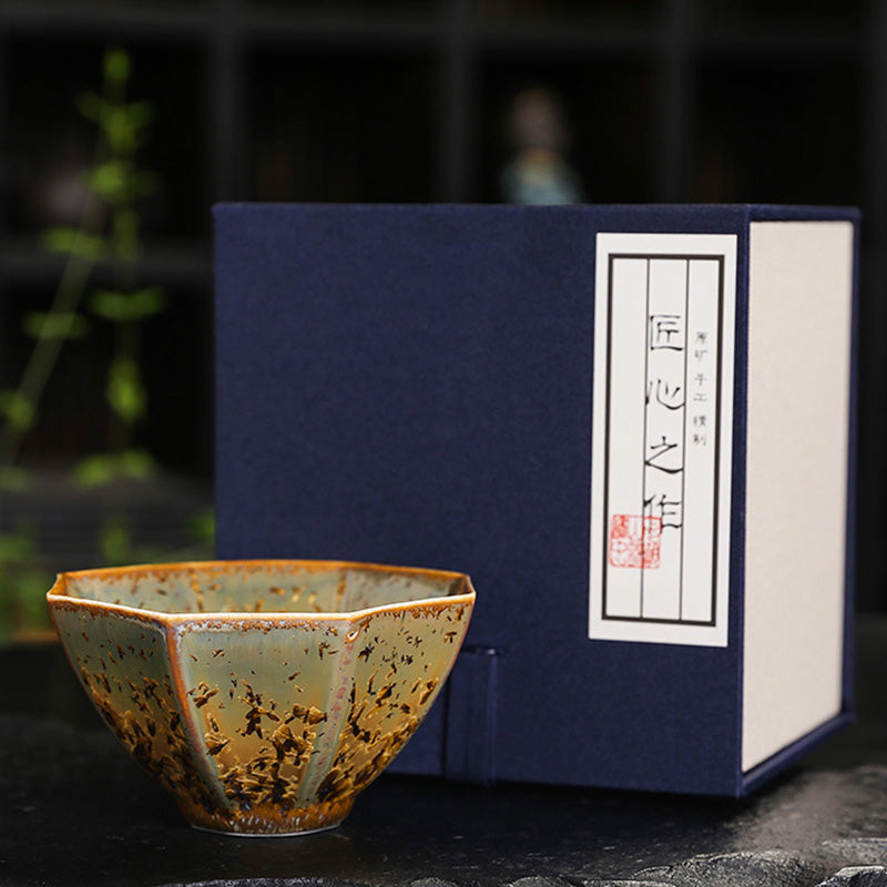 Nimara Ritual Colorful Brown Ceramic Teacup Kung Fu Tea Cup Bowl