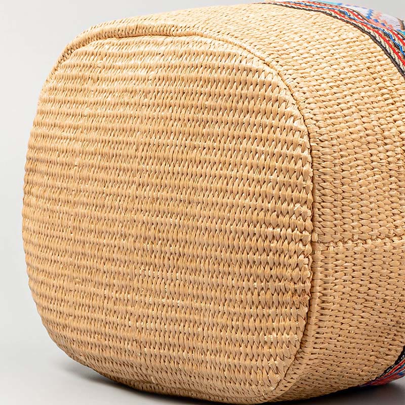 Nimara Ritual Beach Geometry Straw Woven Bucket Tassels Crossbody Bag Shoulder Bag