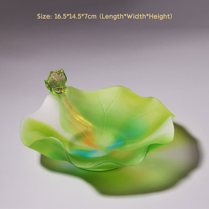 Nimara Ritual Feng Shui Lotus Handmade Liuli Crystal Art Piece Home Office Offering Decoration