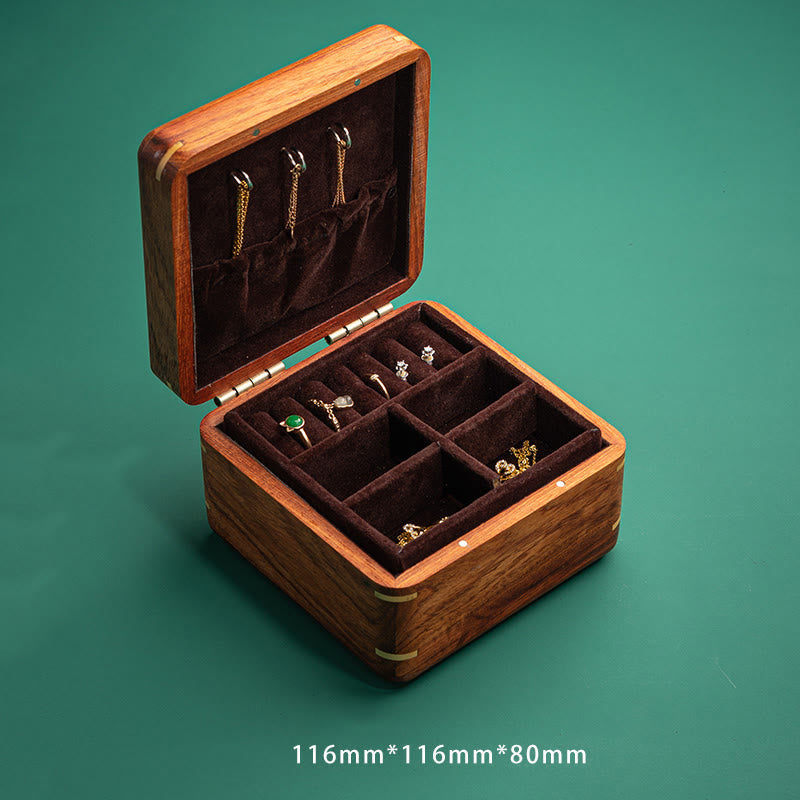 Nimara Ritual Antique Flower Leaf Handmade Rosewood Jewelry Storage Box Wooden Gift Organizer Box