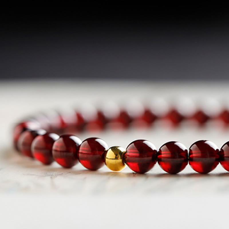 Nimara Ritual 999 Gold Koi Fish Natural Garnet Protection Bracelet