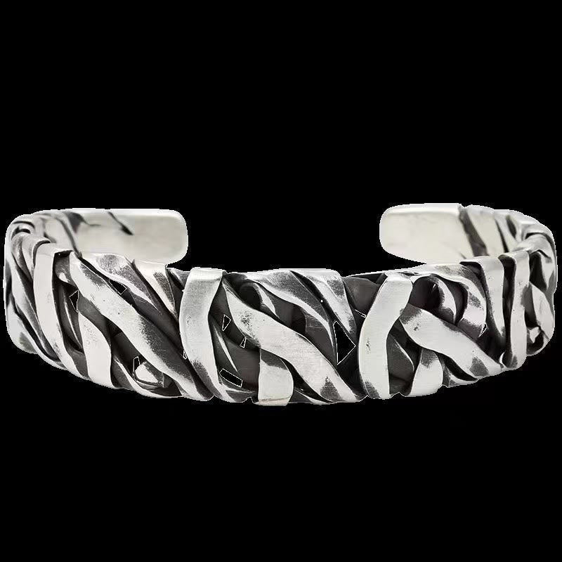 Nimara Ritual Retro Line Texture Healing Cuff Bracelet Bangle