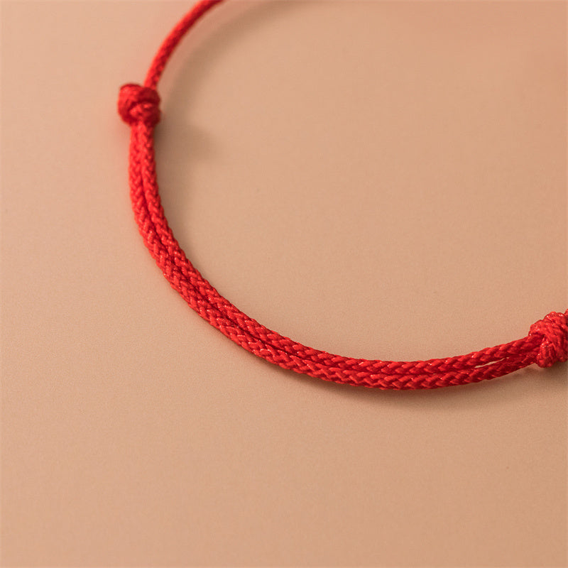 Nimara Ritual 925 Sterling Silver Four Leaf Clover Red Rope Bracelet