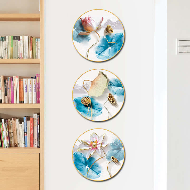 Nimara Ritual 3Pcs Lotus Flower Meditation Enlightenment Wall Art Stickers