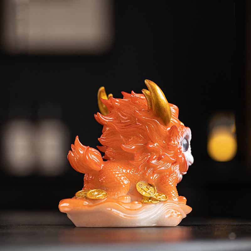 Nimara Ritual Color Changing Small Kirin Resin Tea Pet Home Figurine Decoration