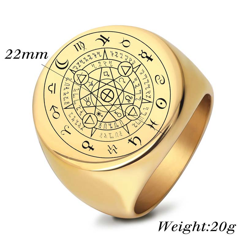 Nimara Ritual 12 Constellations of the Zodiac Protection Blessing Ring