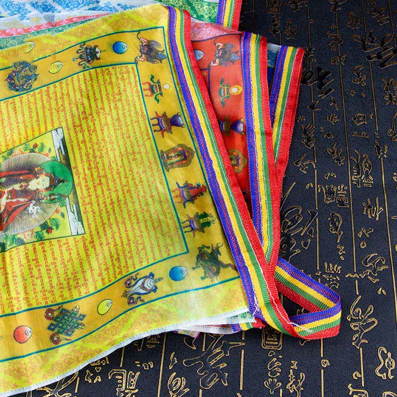 Nimara Ritual Tibetan 5 Colors Windhorse Buddha Tara Scriptures Healing Auspicious Outdoor Prayer Flag