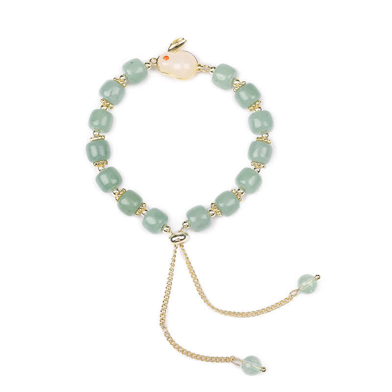 Nimara Ritual Year of the Rabbit Natural Green Aventurine Luck Bead Bracelet