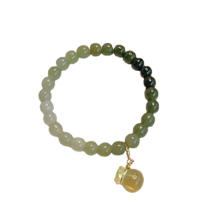 Nimara Ritual Natural Hetian Jade Money Bag Charm Bead Prosperity Bracelet