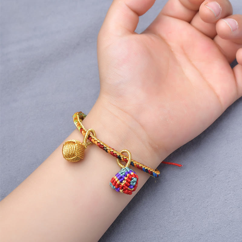 Nimara Ritual Colorful Rope Luck Handmade Zongzi Golden Ball Charm Bracelet