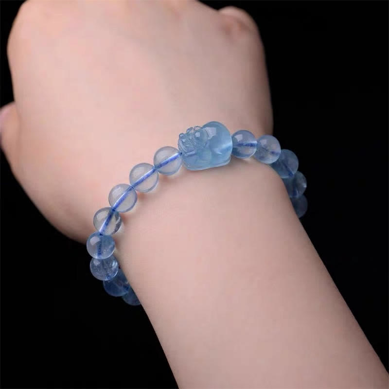 Nimara Ritual Natural Aquamarine Pixiu Serenity Healing Bracelet