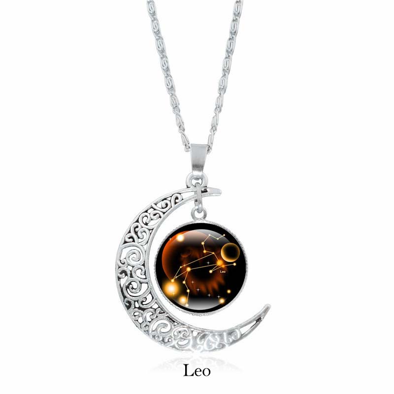 Nimara Ritual 12 Constellations of the Zodiac Moon Protection Necklace Chain Pendant