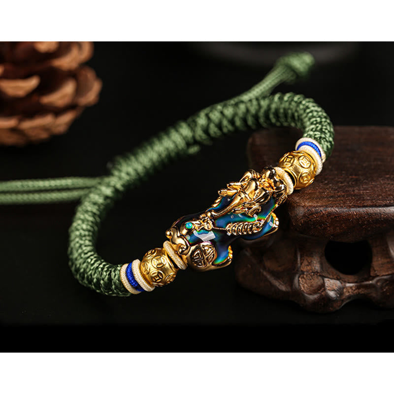 Nimara Ritual Feng Shui PiXiu Color Change Copper Coin Beads Wealth String Bracelet