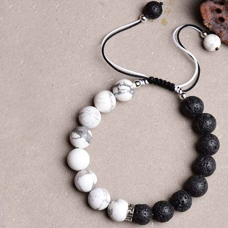 Nimara Ritual Yin Yang Lava Stone Protection Bracelet