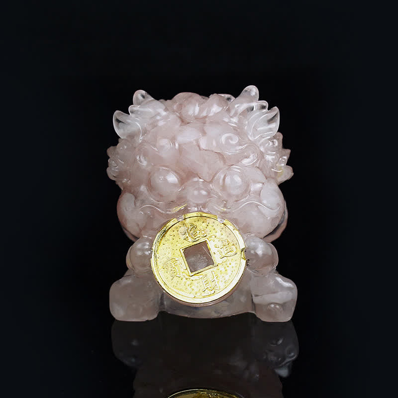 Nimara Ritual Handmade Cute PiXiu Gold Coin Crystal Fengshui Energy Wealth Fortune Home Decoration