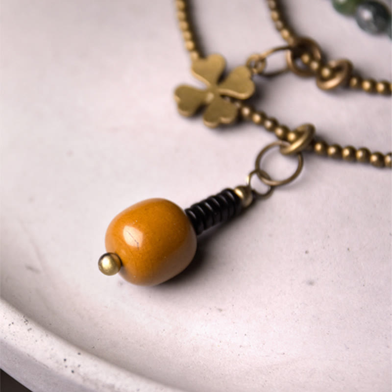 Nimara Ritual Moss Agate Copper Lucky Multilayer Bracelet