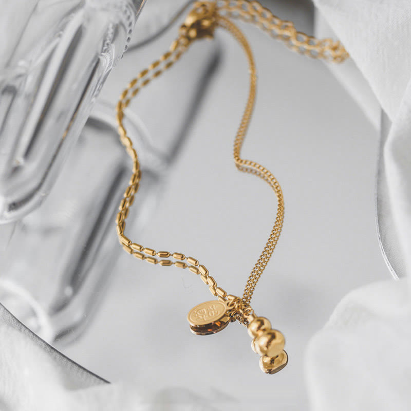 Nimara Ritual 18k Gold Plated Copper Lucky Gourd Design Wealth Buckle Anklet
