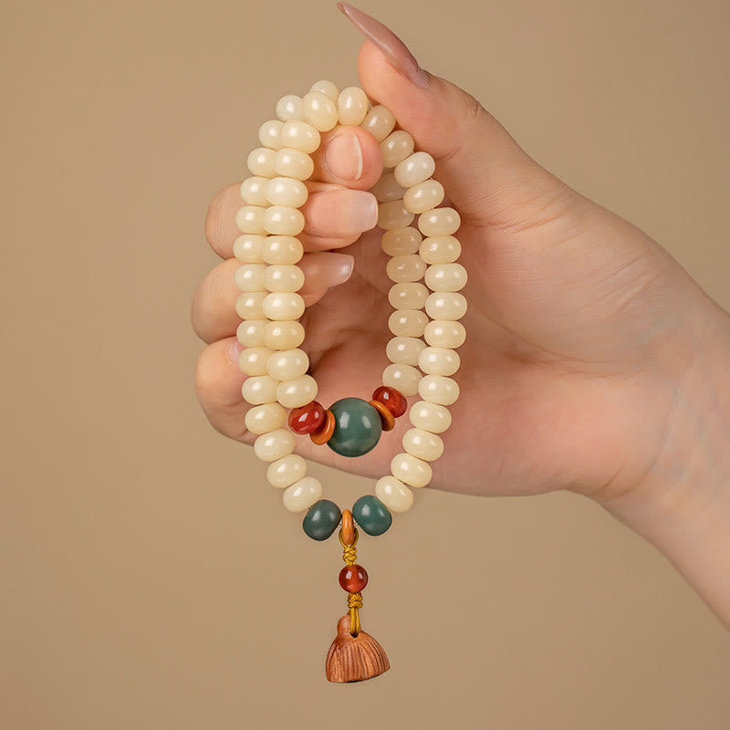 Nimara Ritual Bodhi Seed Lotus Pod Charm Peace Double Wrap Bracelet