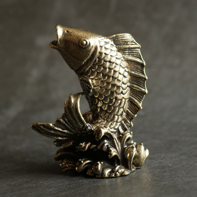 Nimara Ritual Handmade Small Koi Fish Copper Wealth Home Decoration
