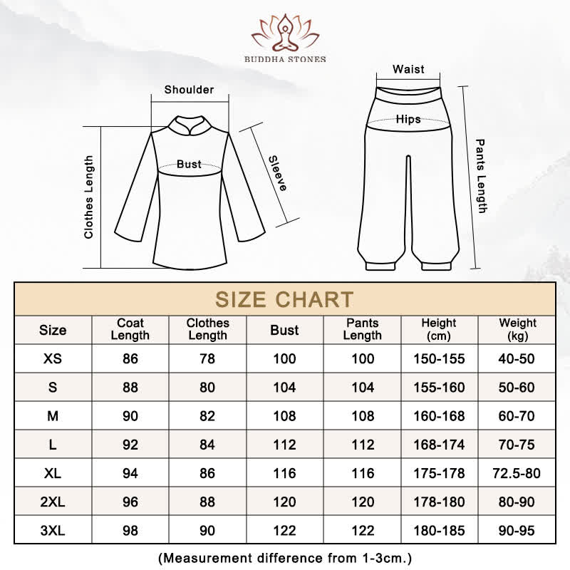 Nimara Ritual 3Pcs Yin Yang Tree Tai Chi Spiritual Zen Practice Meditation Prayer Uniform Unisex Clothing Set