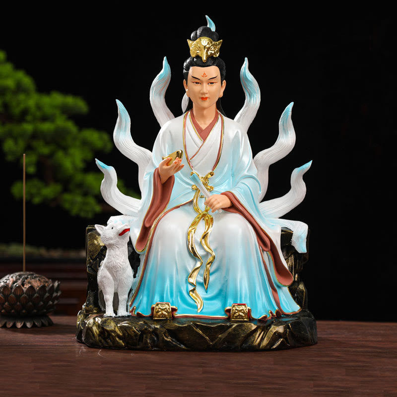 Nimara Ritual Nine Tailed Fox Fairy Luck Protection Resin Home Decoration