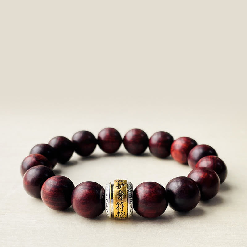 Nimara Ritual Small Leaf Red Sandalwood Amulet Protection Bracelet