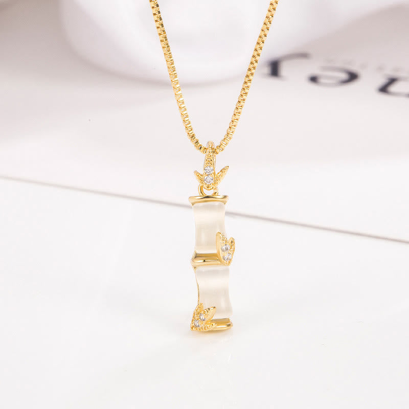 Nimara Ritual Chalcedony Bamboo Pattern Harmony Necklace Pendant
